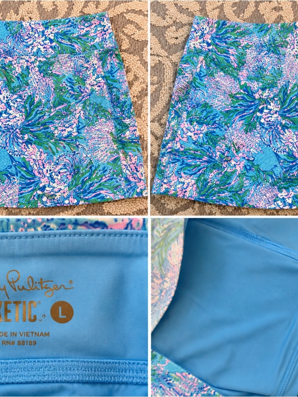 Lilly Pulitzer Blue, Pink and Green Tropical Print Women’s One-Piece Skort